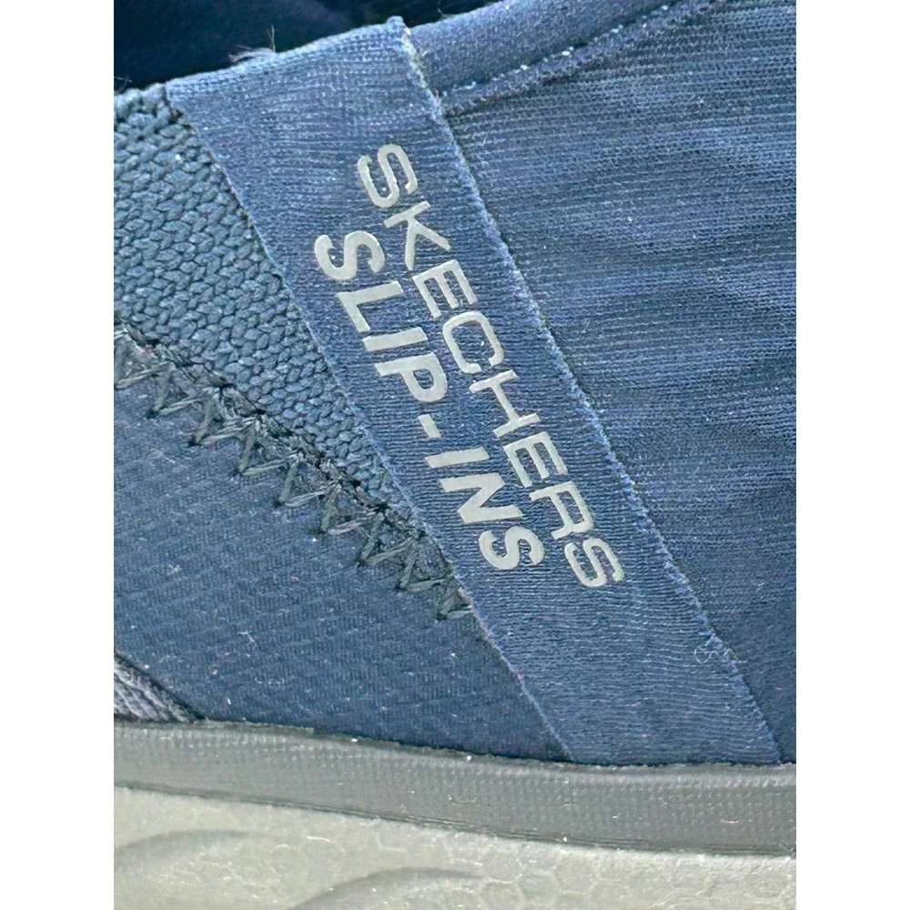 Skechers Slip-ins Reggae Slim Takes Two Navy Blue Sneakers 100593 Women Size 9.5